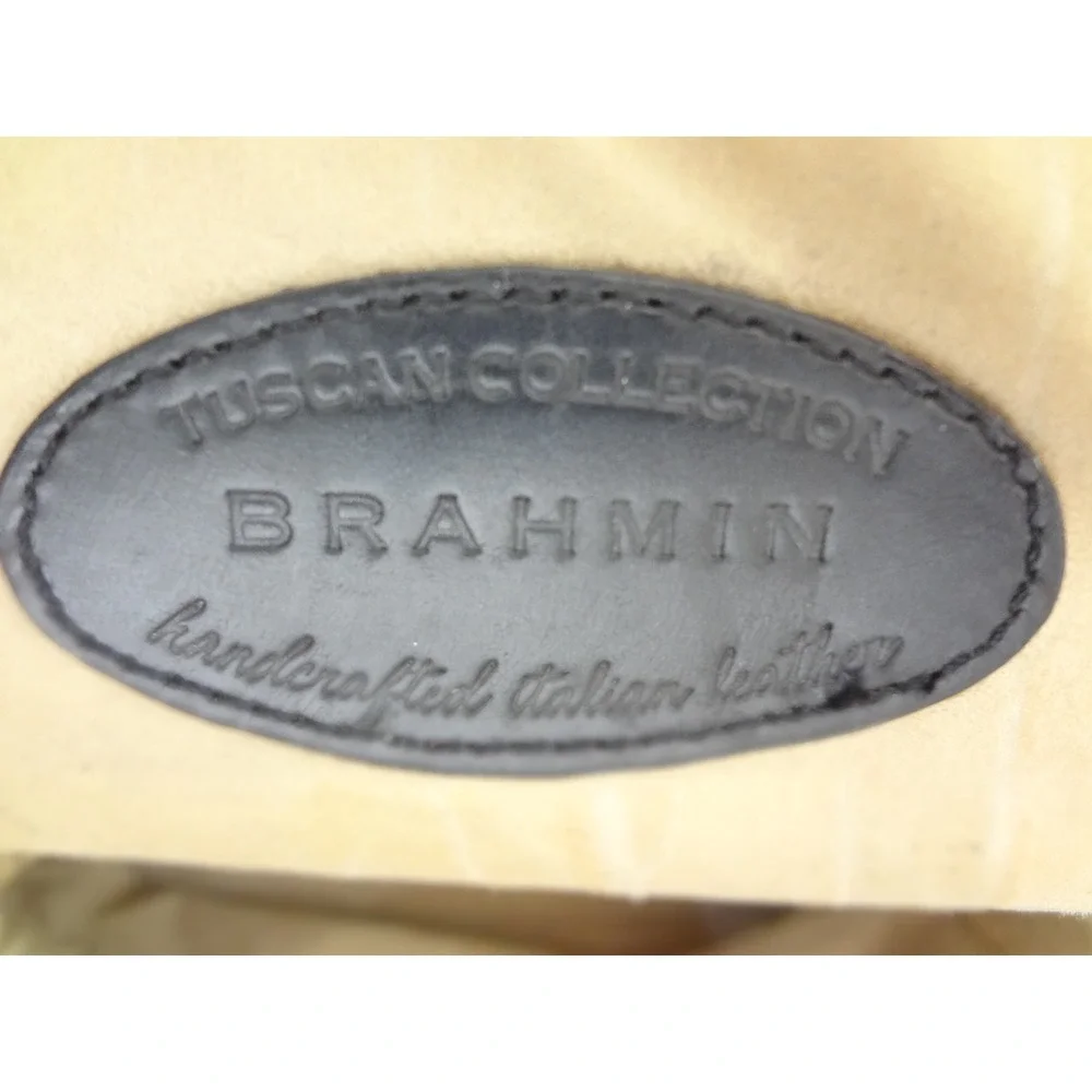 Brahmin Dome Backpack Medium Black Brown Fair Croc Trim Tuscan Collection